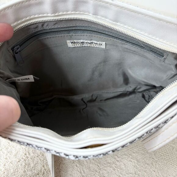 Vintage Whiting & Davis White Alumesh Convertible Clutch Crossbody Bag Bridal - Picture 7 of 8